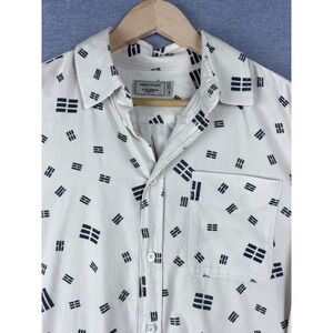 Maison Kitsune‎ South Korea Trigram Print Button Down Shirt White Mens 40 L